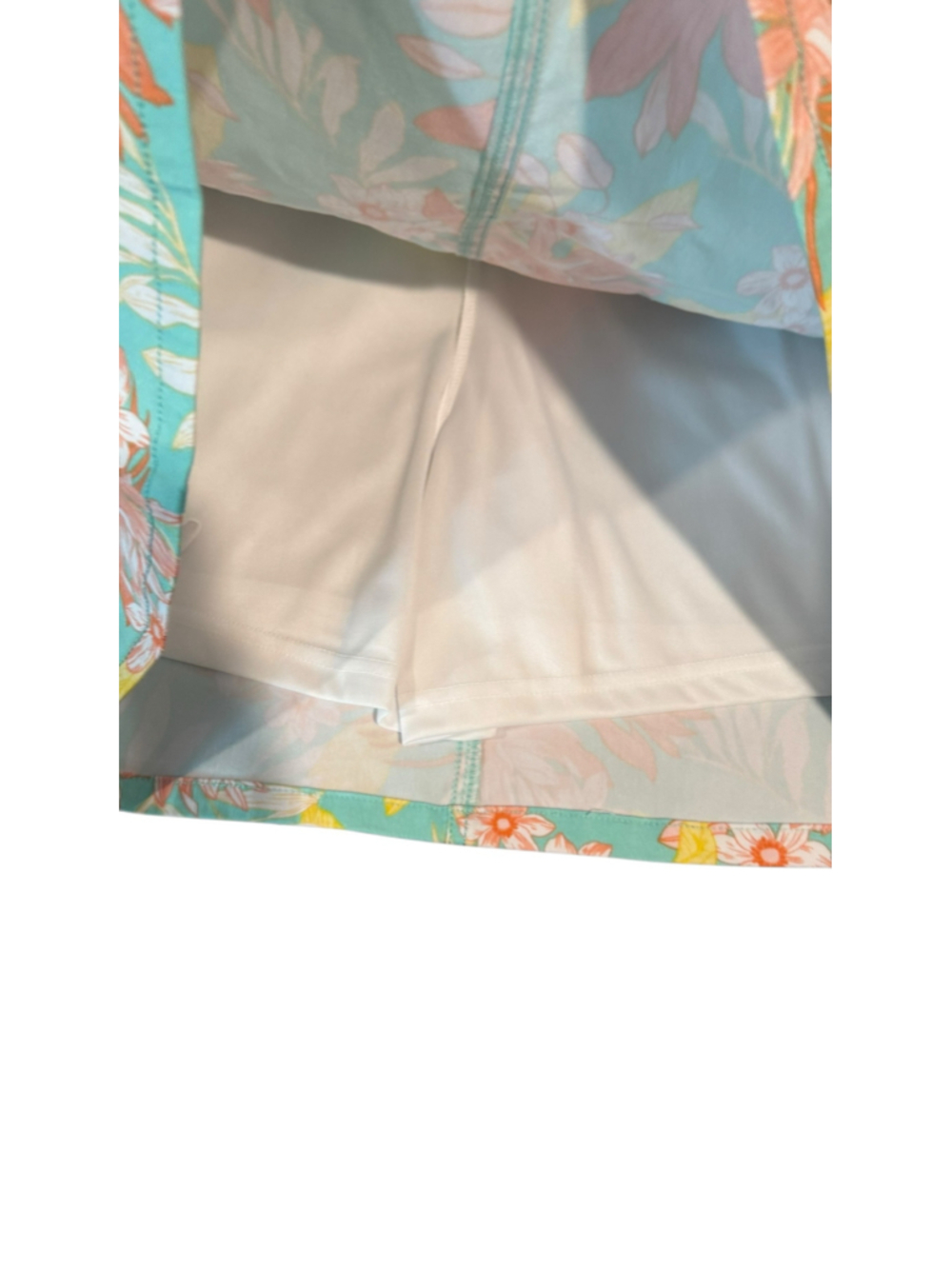 Women's Hearts of Palm Teal Orange Floral Skort Size 10 - Picture 4 of 6